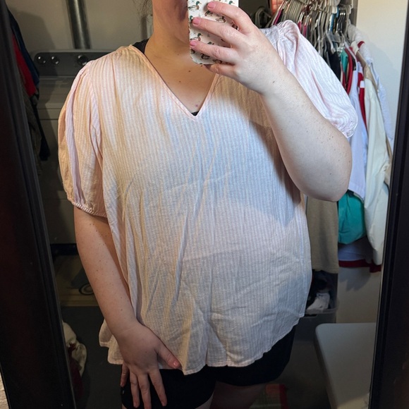 LC Lauren Conrad Tops - LC Lauren Conrad Light Pink Striped Blouse